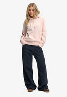 Full length view of Superdry Signature Embroidered Hoodie in Rose Blush Pink