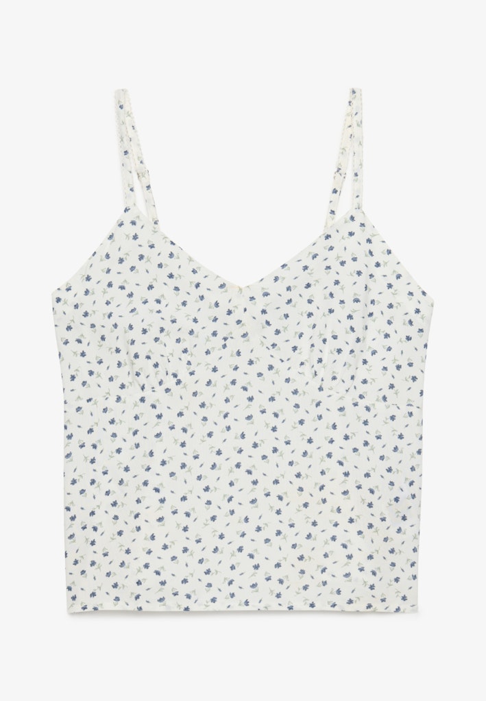 Superdry Cotton Cami Top in Off White Ditsy Floral angled view
