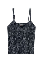 Superdry Cotton Cami Top in Eclipse Navy Ditsy Hearts front view