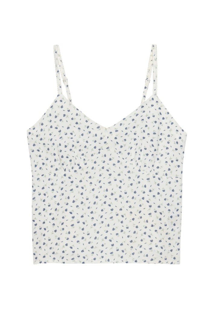 Superdry Cotton Cami Top in Off White Ditsy Floral front view