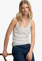 Superdry Ladies Cotton Cami Top-Off White Ditsy Floral Off White Ditsy Floral detail view