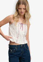 Superdry Ladies Lace Cami Top-Off White OFF WHITE detail view