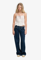 Superdry Ladies Lace Cami Top-Off White OFF WHITE back view