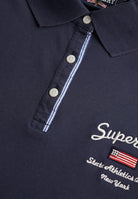 Superdry Ladies Ath Ess Graphic Polo- Navy Navy back view