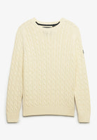 Superdry Slouchy Cable Knit in Natural White front view