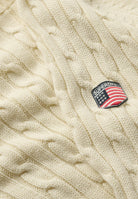 Superdry Slouchy Cable Knit in Natural White cable knit texture detail