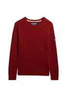 Superdry Slouchy Cable Knit in Bordeaux Red close-up detail