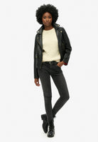 Superdry Slouchy Cable Knit in Natural White full length view angled view