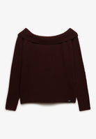 Superdry Bardot Knitted Jumper in Port Red back view