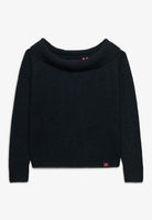 Superdry Bardot Knitted Jumper in Eclipse Navy front view