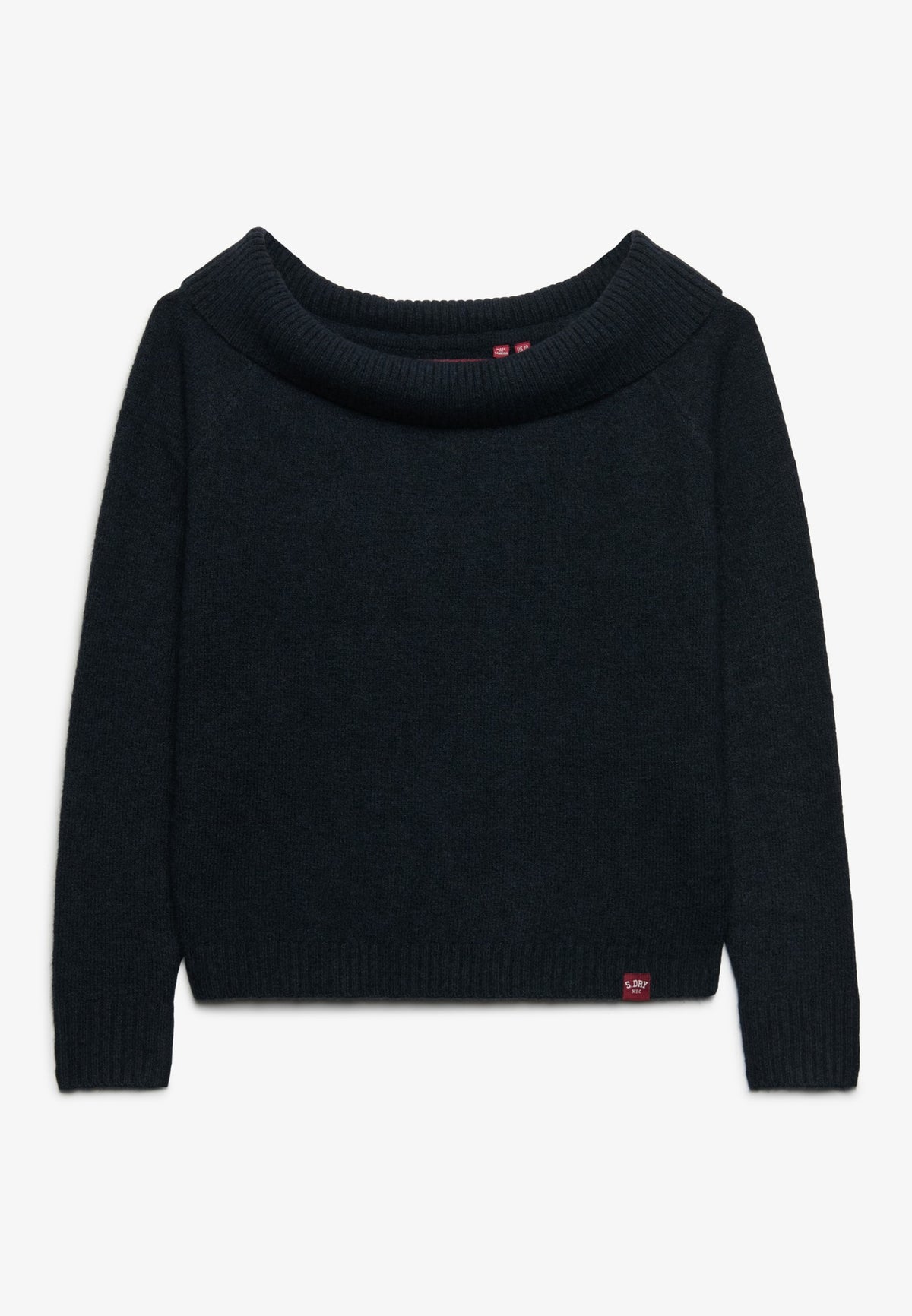 Superdry Bardot Knitted Jumper in Eclipse Navy front view