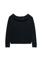 Superdry Bardot Knitted Jumper in Eclipse Navy angled view