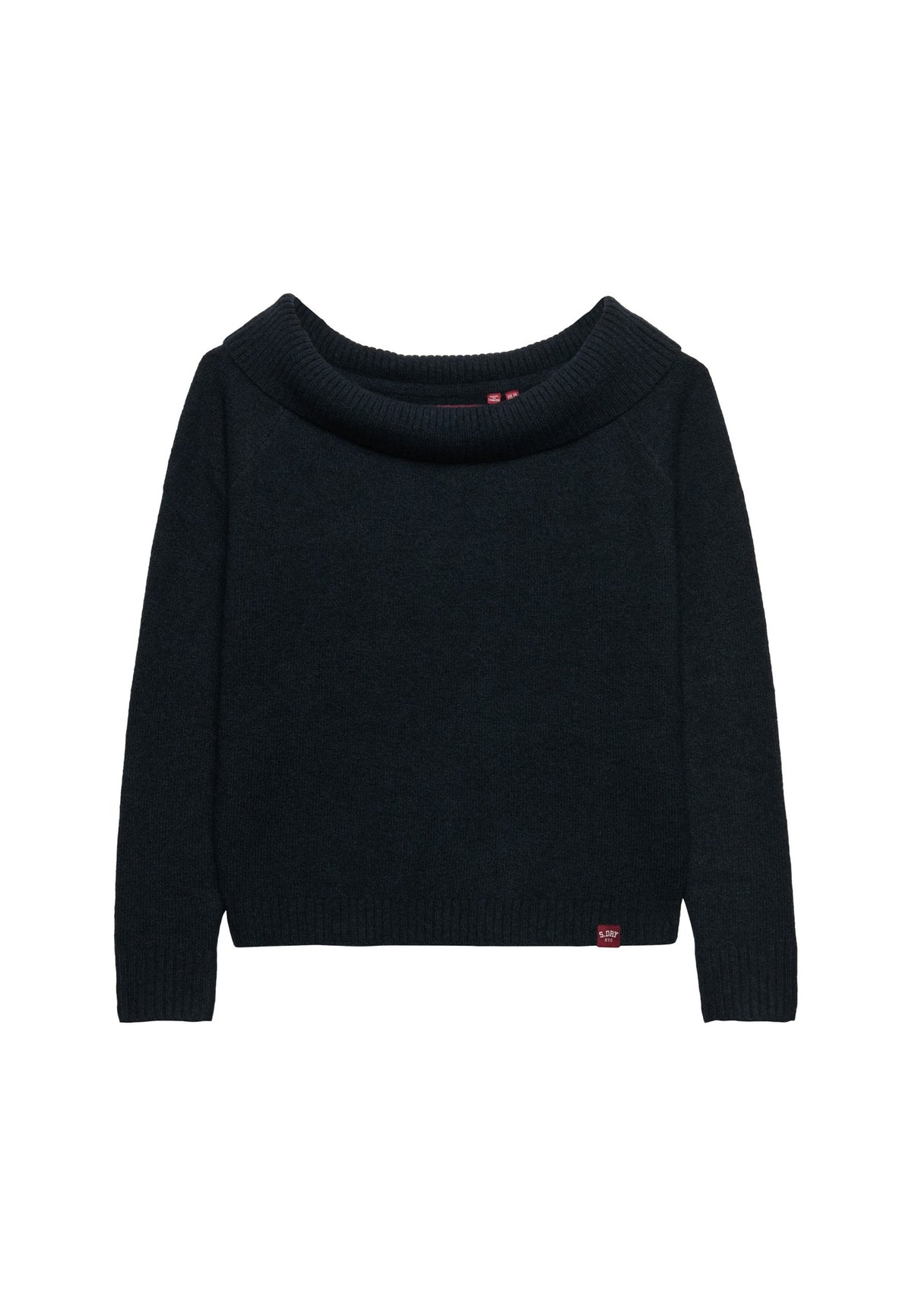 Superdry Bardot Knitted Jumper in Eclipse Navy angled view