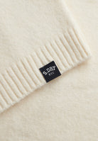 Superdry Bardot Knitted Jumper in Desert Bone Off White logo tab detail