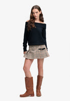 Superdry Bardot Knitted Jumper in Eclipse Navy full length view