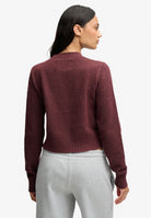 Superdry Argyle Cardigan in Aubergine Purple back view on model