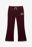 Superdry Athletic Embroidered Flare Jogger in Port Red front view