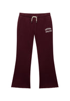 Superdry Athletic Embroidered Flare Jogger in Port Red angled view