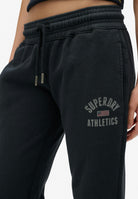 Superdry Athletic Print Flare Jogger in Eclipse Navy logo print detail