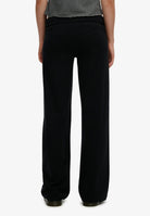 Superdry Ladies Athletic Essentials Fold Over Jogger-Black BLACK flat front view