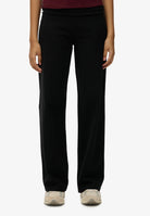 Superdry Ladies Athletic Essentials Fold Over Jogger-Black BLACK front view