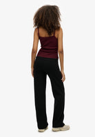 Superdry Ladies Athletic Essentials Fold Over Jogger-Black BLACK back view