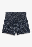 Superdry Ladies Printed Mini Smocked Shorts-Eclipse Navy Ditsy Hearts Eclipse Navy Ditsy Hearts detail view