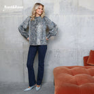 RANT & RAVE LADIES Wendy High Rise Bootcut Tummy Tuck Jeans MID INDIGO detail view