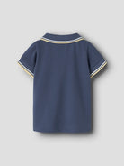 NAME IT Jarl Short Sleeve Polo Top Vintage Indigo model front view