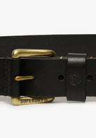SUPERDRY Superdry Black Classic Leather Belt Black side view