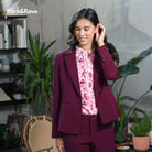 RANT & RAVE LADIES Yolanda Cranberry Blazer Cranberry model front view