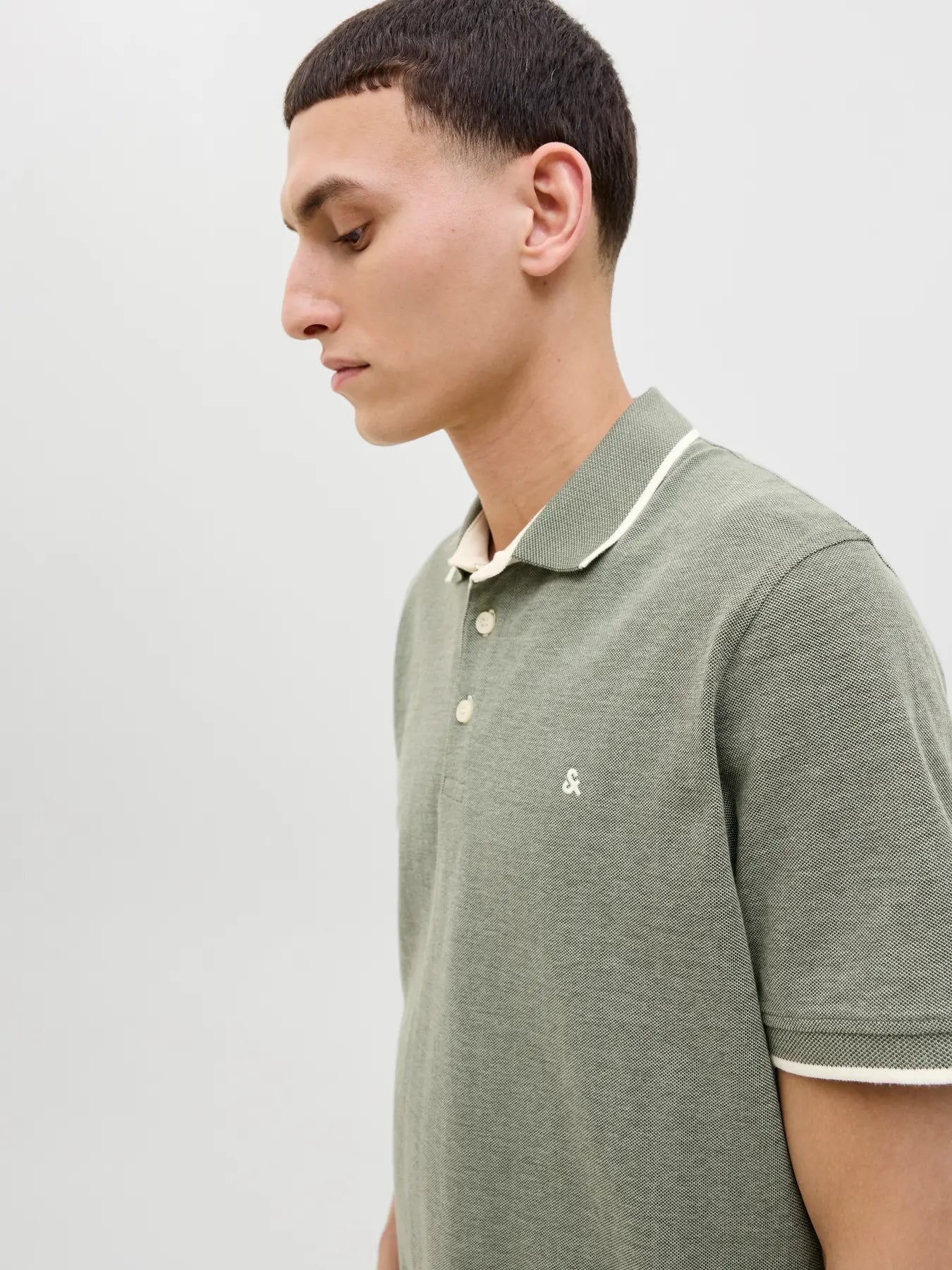 JACK & JONES Paulos Duffle Bag Green Short Sleeve Polo Duffel Bag back view