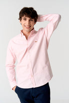 DARIO BELTRAN Zamina Pink Oxford Long Sleeve Shirt Pink front view