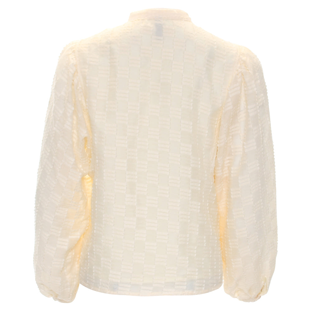 Ladies Zuri Cream Blouse-Ghost Back View