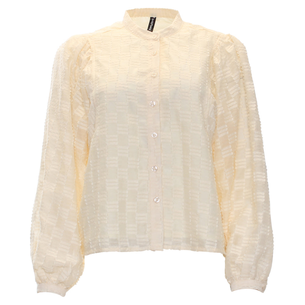 Ladies Zuri Cream Blouse-Ghost Front View