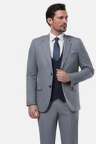 BENETTI Zagreb Silver 3 Piece Suit SILVER model front view