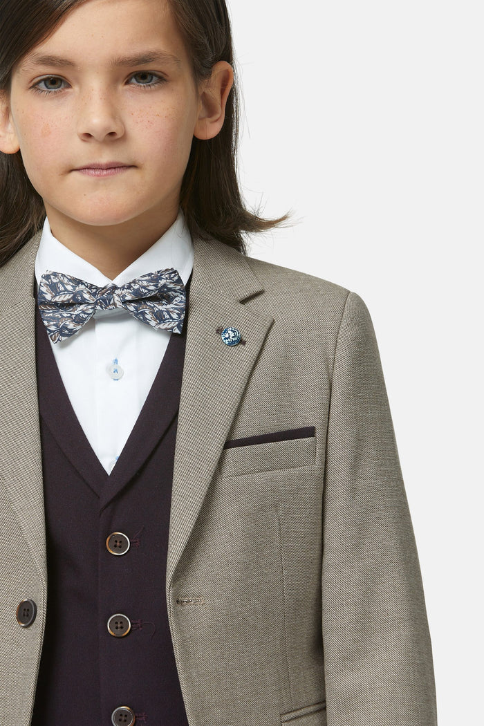 Boy's Zac Stone 3 Piece Suit-Closer View of Waistcoat