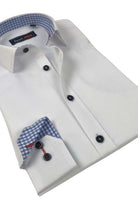 Zazzi Boyswear Zazzi Boys White Blue Detail Shirt White Blue model front view