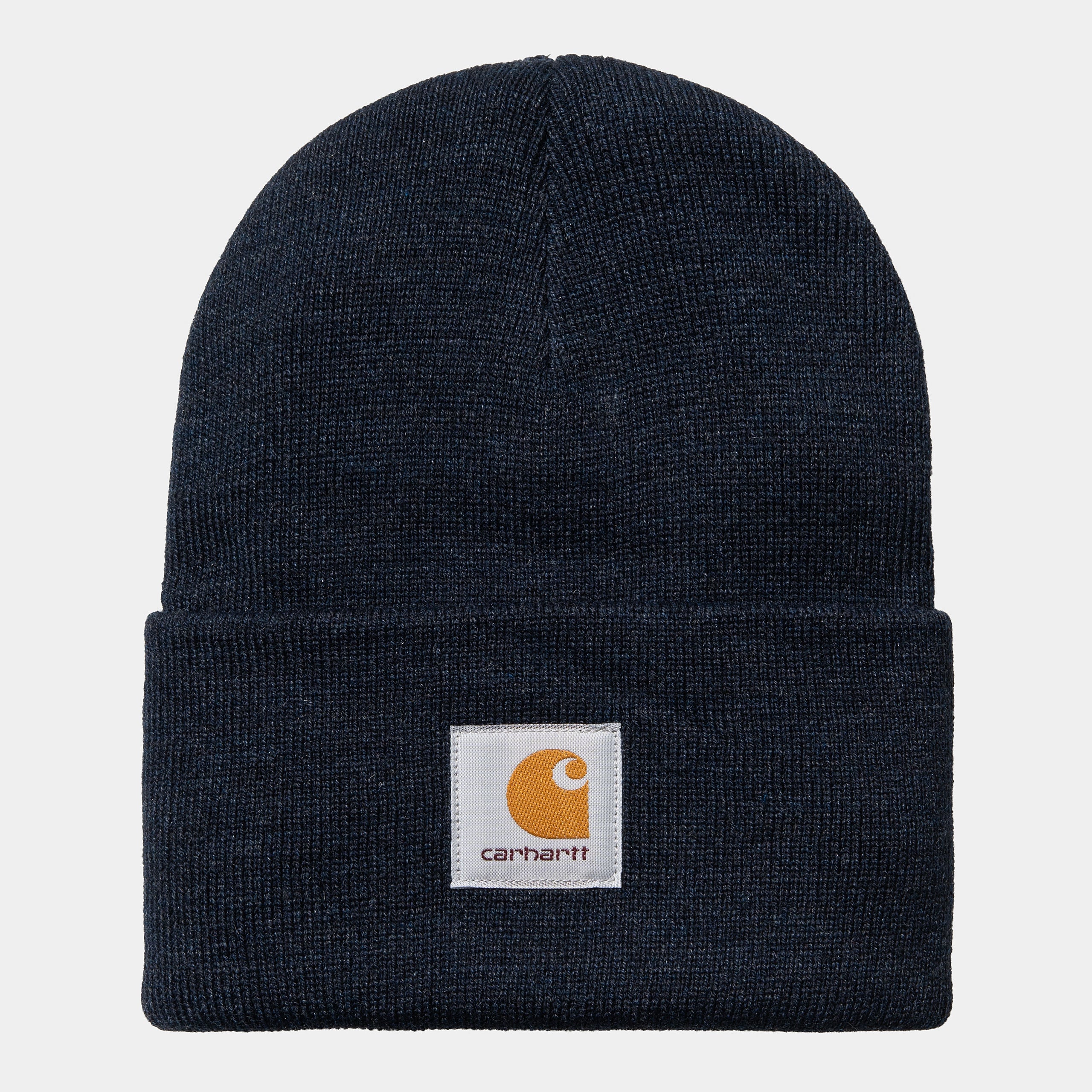 Carhartt WIP Acrylic Watch Hat-Dark Navy Heather Dark Navy Heather model front view