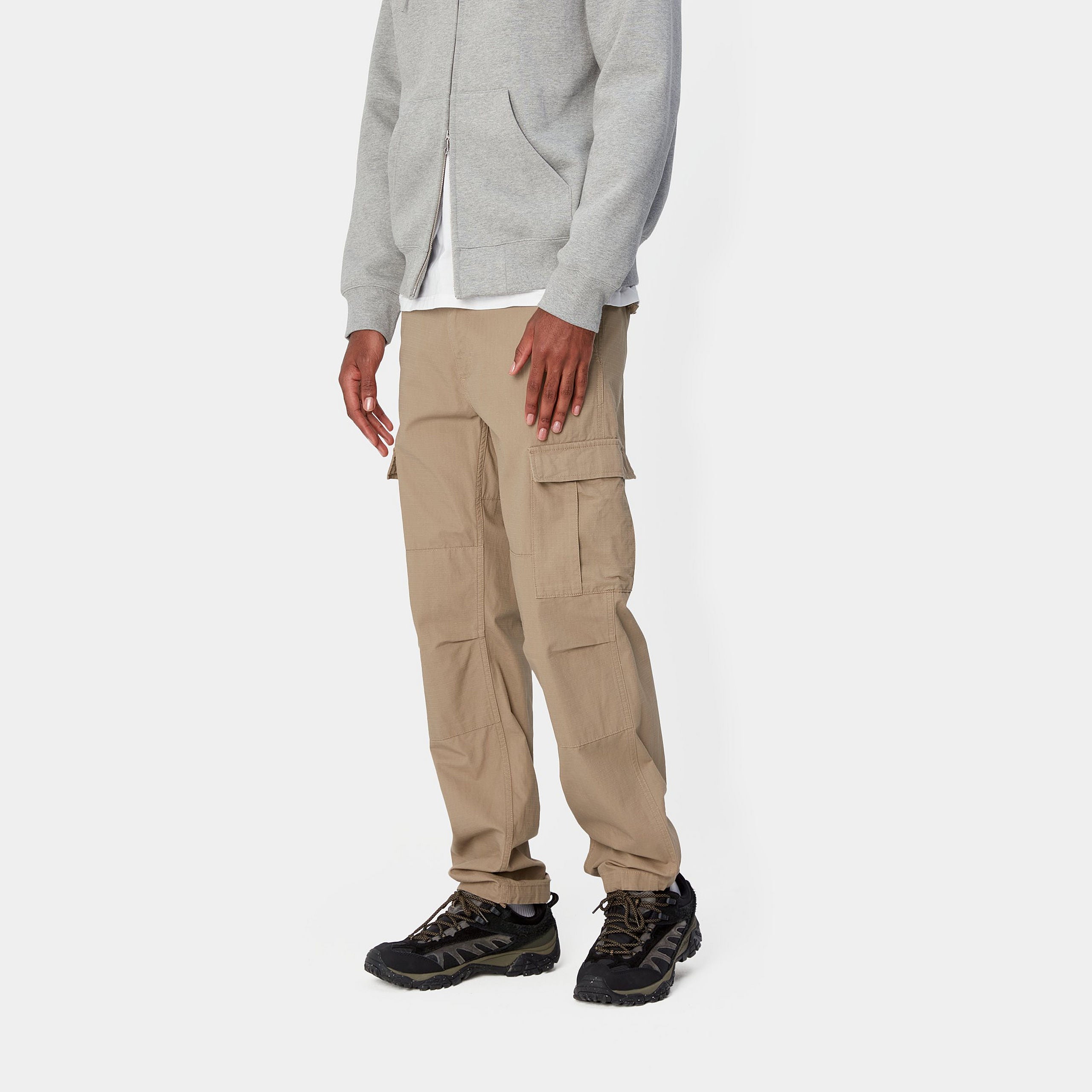 Carhartt WIP Aviation Leather Colour Cargo Pant Leather detail view