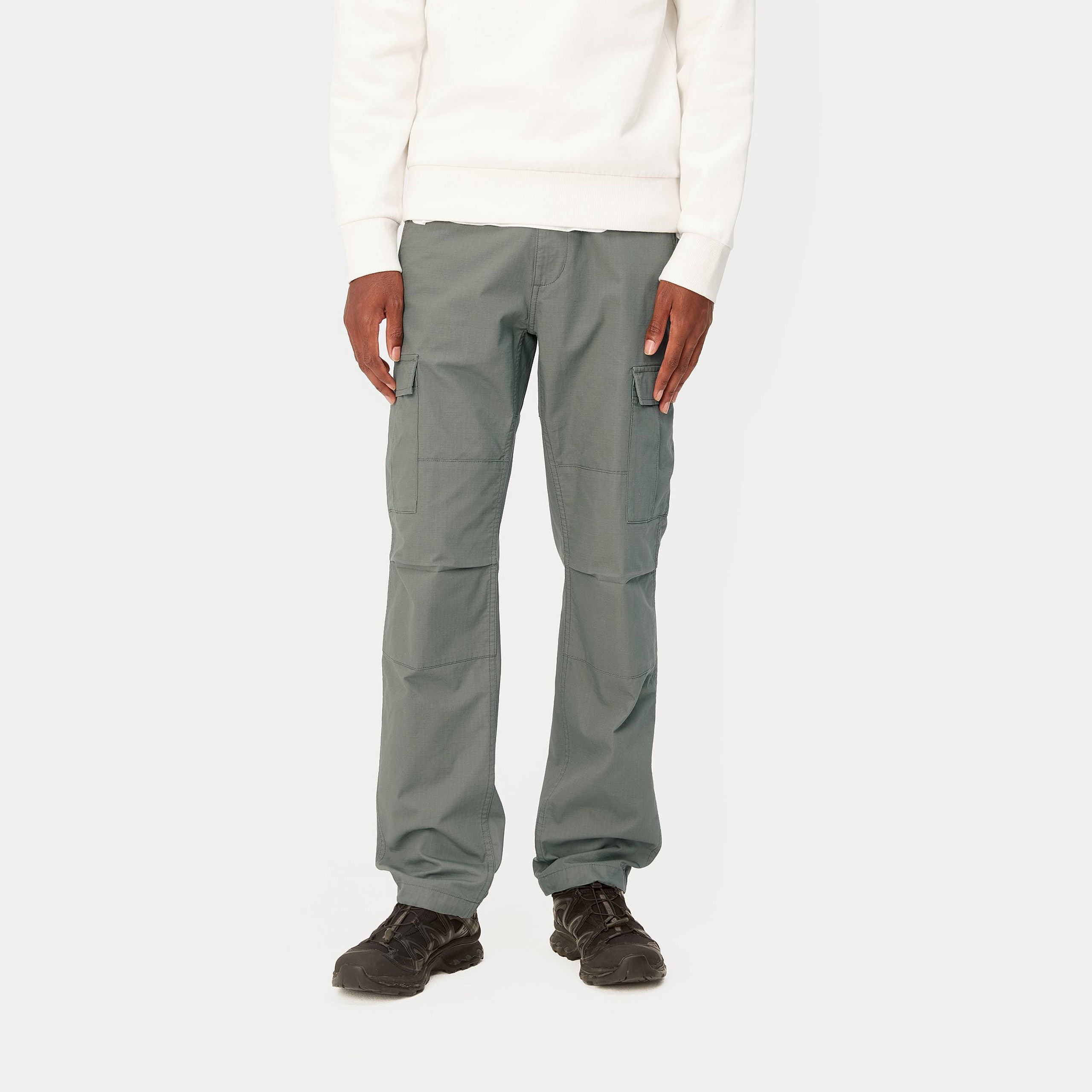 Carhartt WIP Aviation Cargo Pant-Smoke Green Smoke Green front view