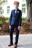 Front view of Peter boys suit with jacket closed