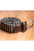 Swole Panda Woven Belt - Beige / Blue Zigzag Beige detail view