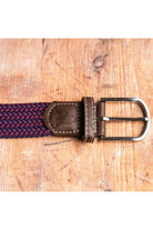 Swole Panda Woven Belt - Blue / Red Zigzag Blue model front view
