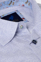 BENETTI Kyle Blue Short Sleeve Shirt Blue model front view