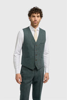 House of Cavani Thomas Lush Olive Waistcoat Lush Olive front view