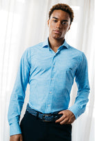 DARIO BELTRAN Aytona Blue Long Sleeve Shirt Blue front view