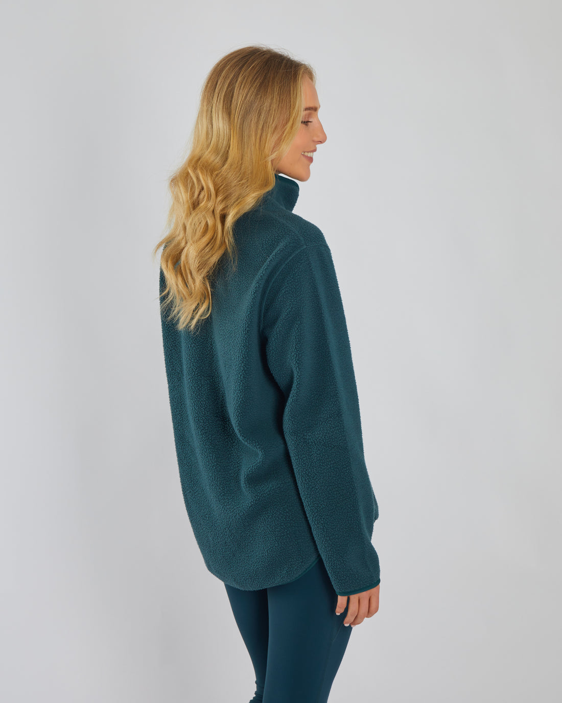 Ladies Kai Fleece Half Zip - Alpine Green-Model 1 Back View