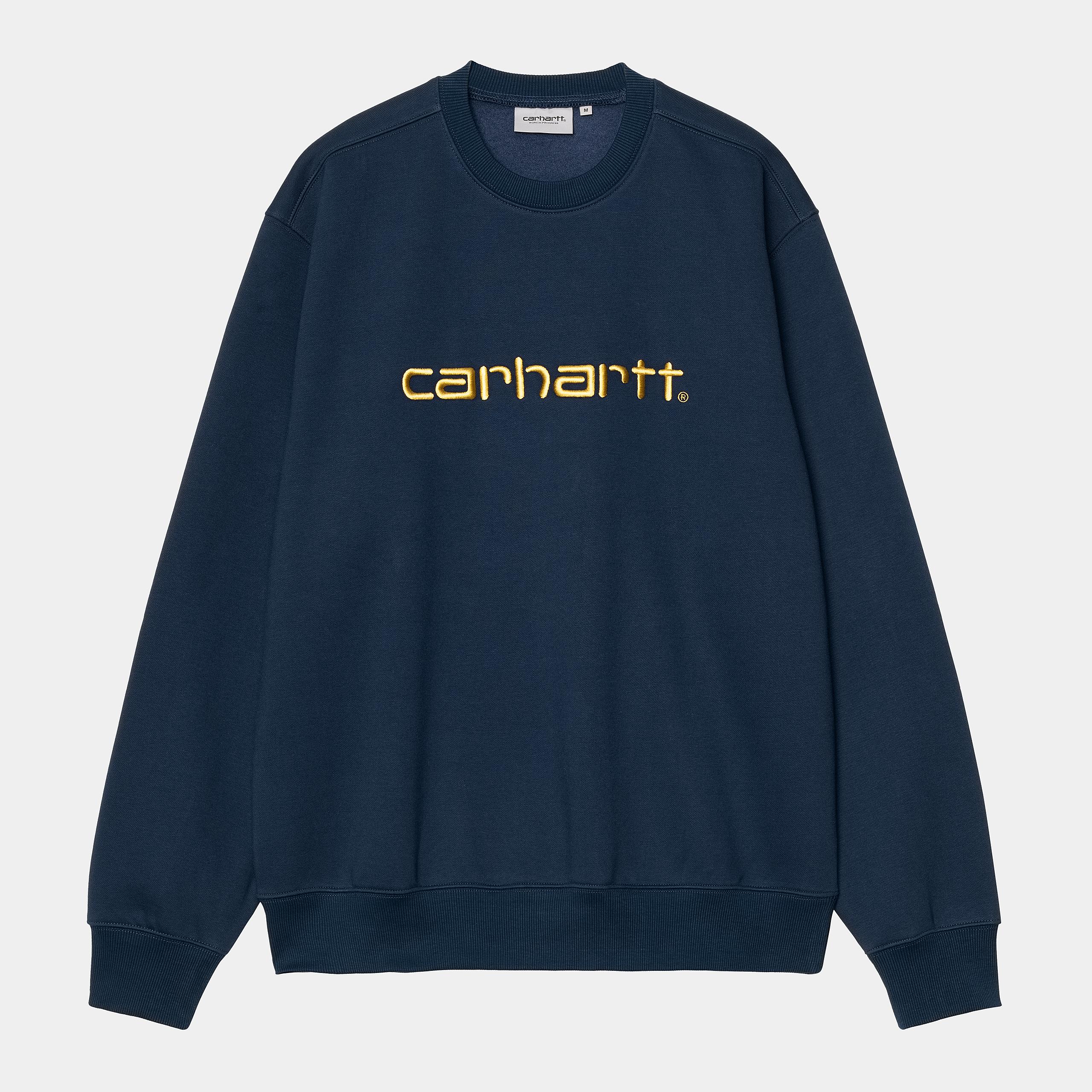 Men's Carhartt Sweat-Ink / Air Yellow-Front View