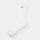 Carhartt WIP Chase Socks-White / Gold White / Gold front view